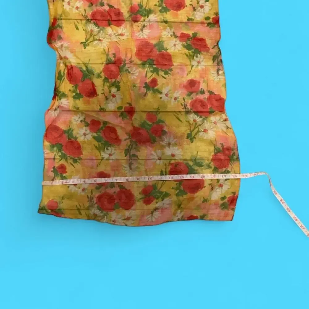 Vintage floral sheer scarf wrap